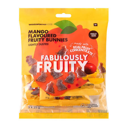 Fabulously Fruity Mango Flavoured Fruity Bunnies 5 x 25 g