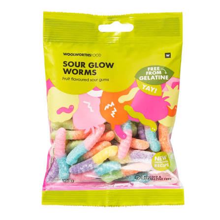 Gelatine Free Sour Glow Worms